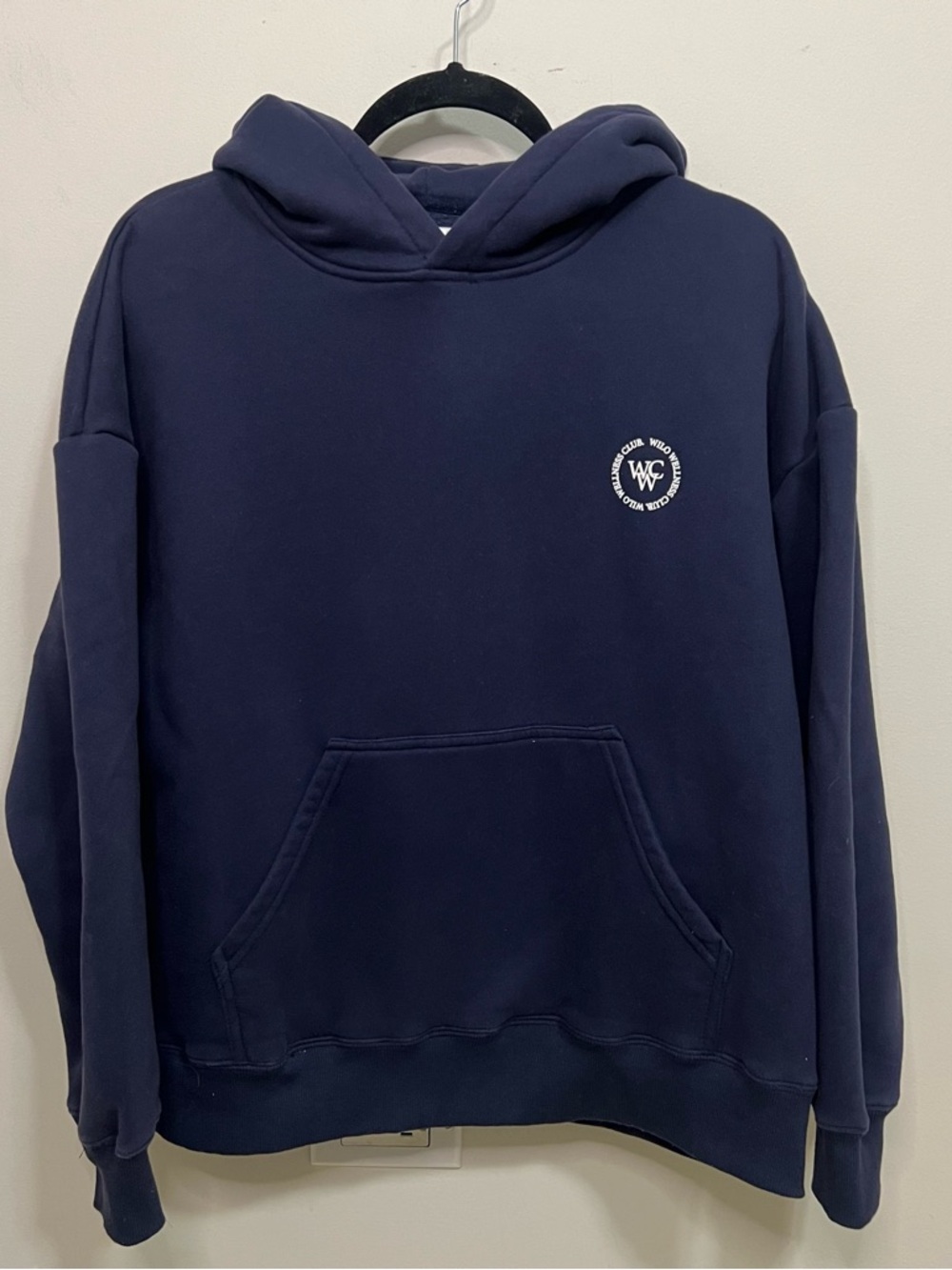 Wilo the Label Navy Blue Pullover Hoodie with graphic Details Oversized Spring